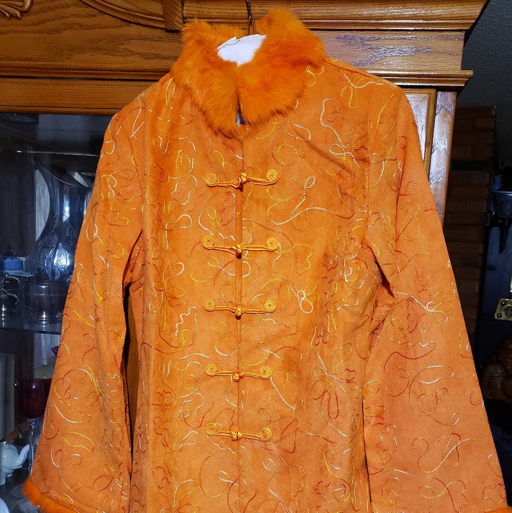 Orange Chinese chamois jacket